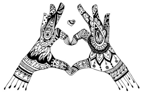 Hands Mandala Coloring Page
