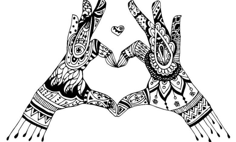 Hands Mandala Coloring Page