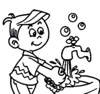 Handwashing Child Coloring Page Handwashing Child Coloring Page
