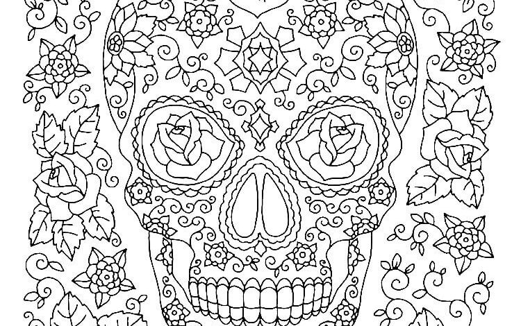 Hard Skull Mandala Coloring Page