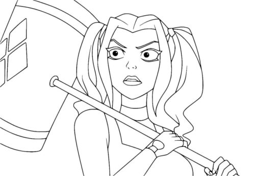 Harley Quinn Coloring Page