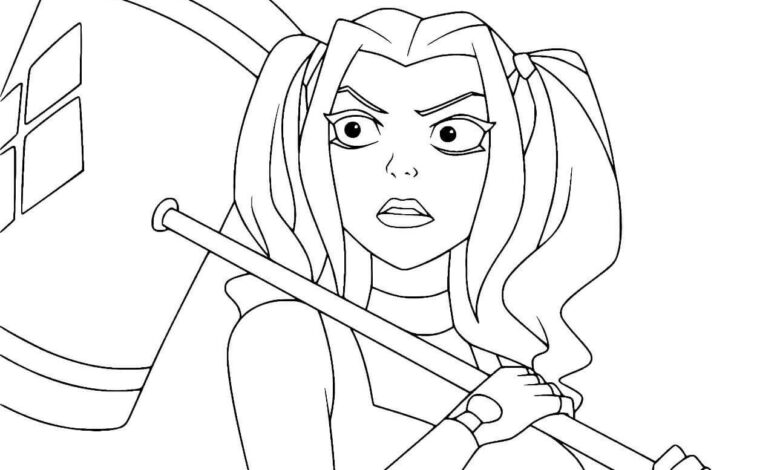 Harley Quinn Coloring Page
