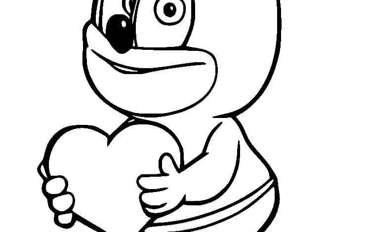 Heart Gummy Bear Coloring Page