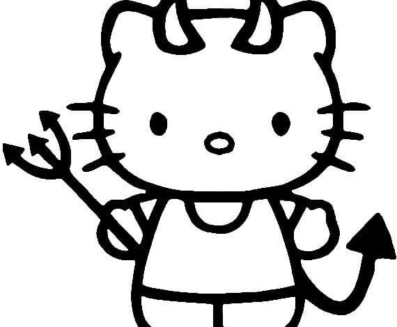 Hello Kitty Evil Coloring Page