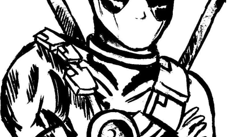 Hero Deadpool Coloring Page