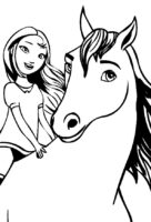 Horse Girl Spirit Coloring Page