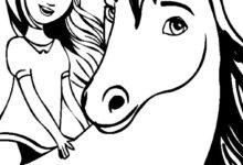 Horse Girl Spirit Coloring Page