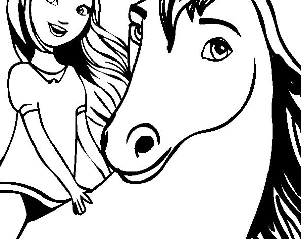 Horse Girl Spirit Coloring Page