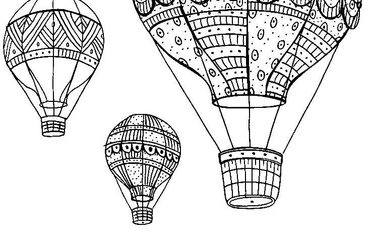 Hot Air Balloon Coloring Page
