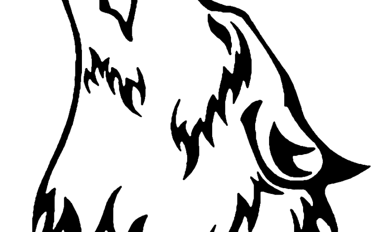 Howling Wolf Head Coloring Page