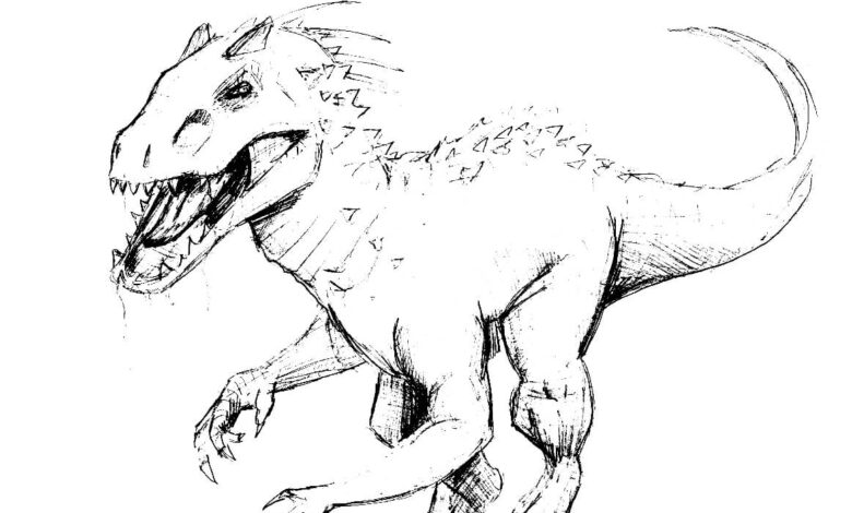 Indominus Rex Coloring Page 1