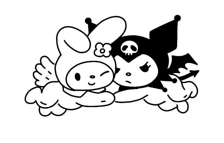 Kuromi Coloring Page