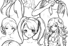 Long Hair Anime Girl Coloring Page