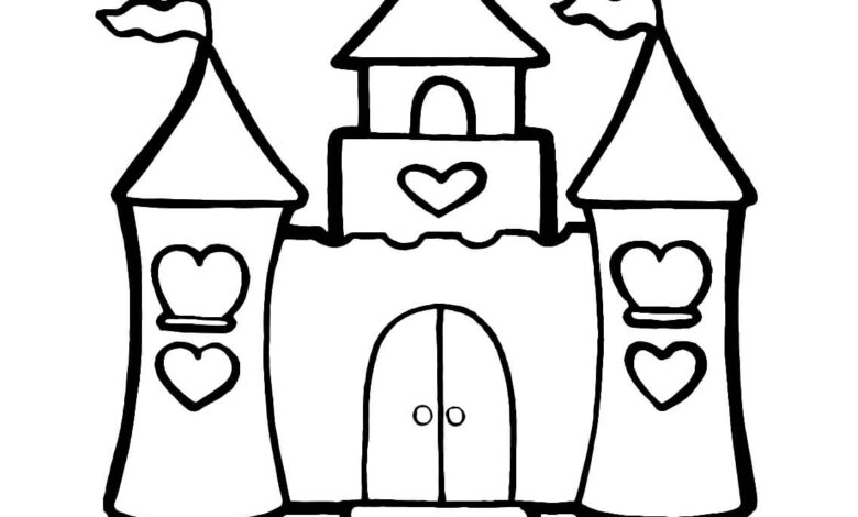 Love Castle Coloring Pages for Girls