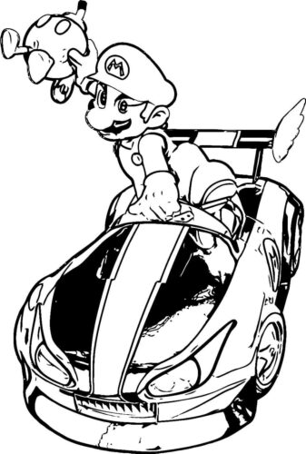 Mario Kart Coloring Page