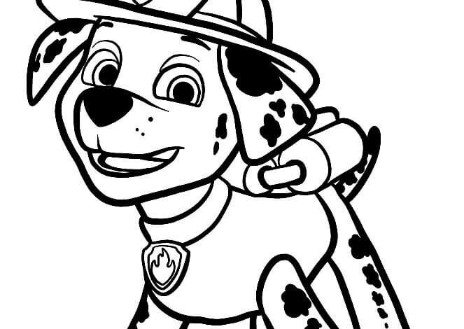 Marshall Paw Patrol Coloring Page for Kids