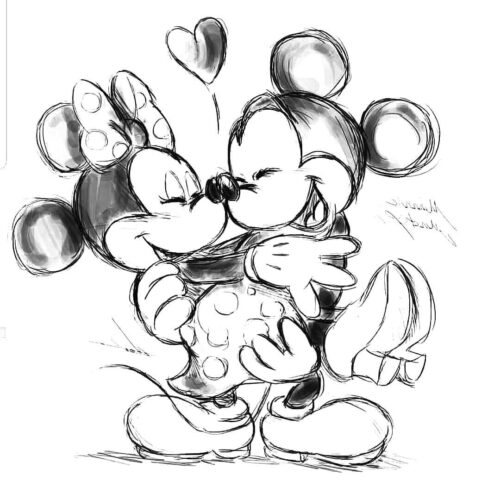 Mickey Mouse Sketch Coloring Pages