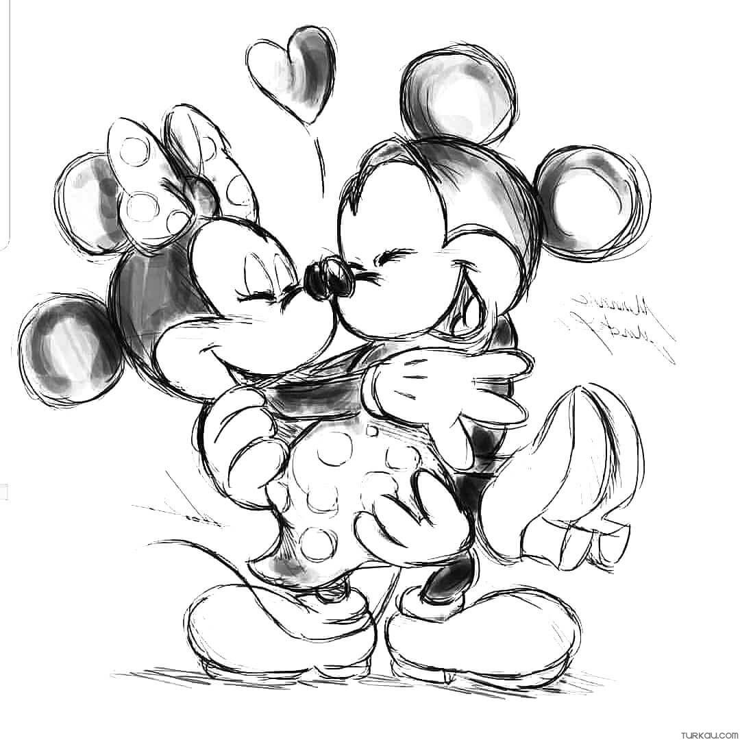 Mickey Mouse Sketch Coloring Pages