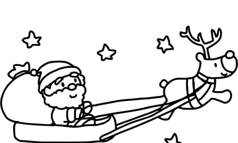 Minimal Santa Claus Coloring Page