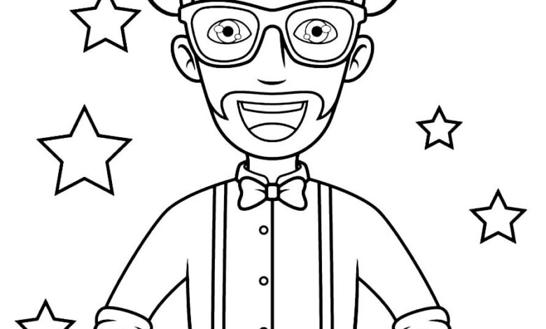 New Blippi Coloring Page