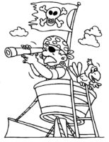 Pirate Flag Boat Coloring Page