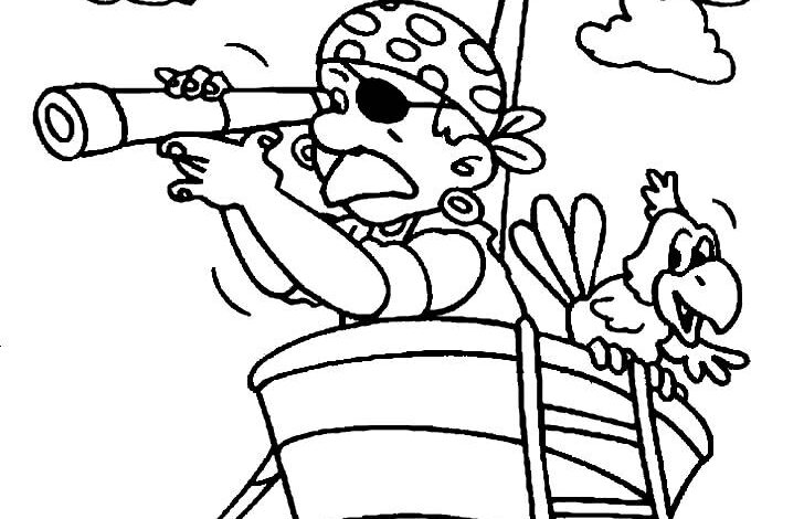 Pirate Flag Boat Coloring Page