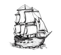 Pirate Ship Drawing Coloring Page