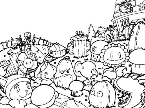 Plants vs Zombies Coloring Page