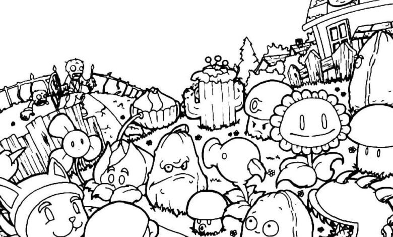 Plants vs Zombies Coloring Page