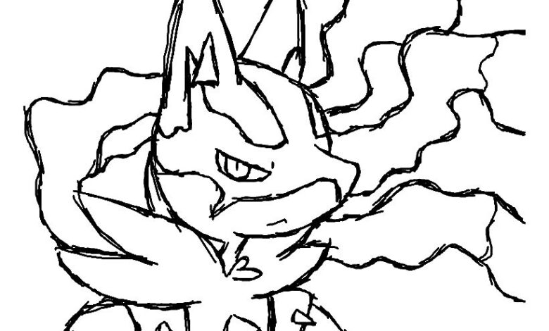 Pokemon Lucario Coloring Page