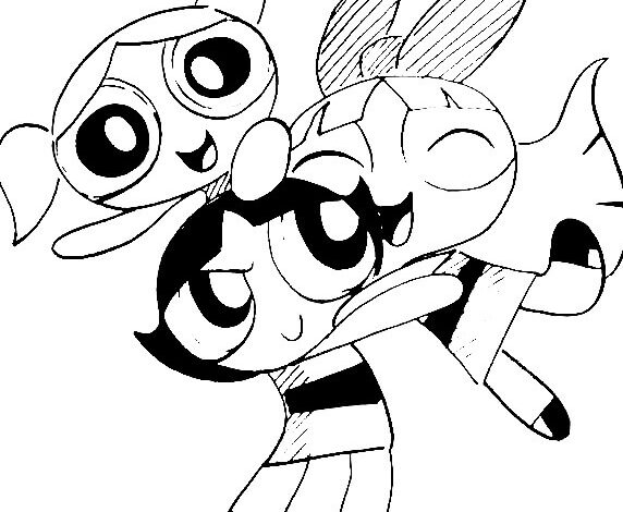 Powerpuff Girls Drawing Coloring Page for Girls