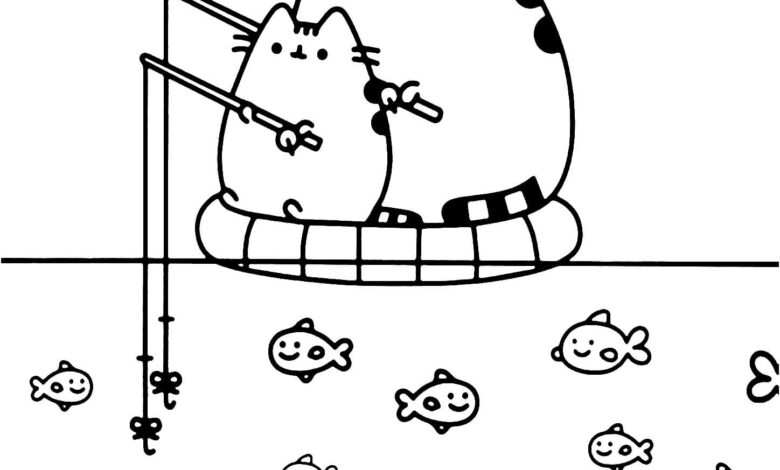 Pusheen Cat Coloring Page