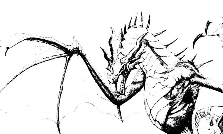 Realistic Dragon Coloring Page