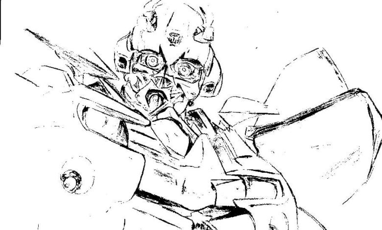 Robot Bumblebee Coloring Page
