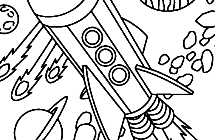 Rocket Coloring Page for Adults