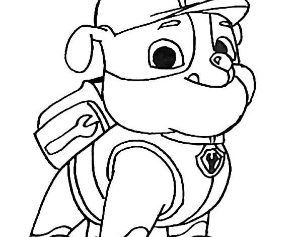 Rubble Paw Patrol Coloring Page