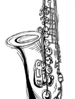 Saxophone Coloring Page