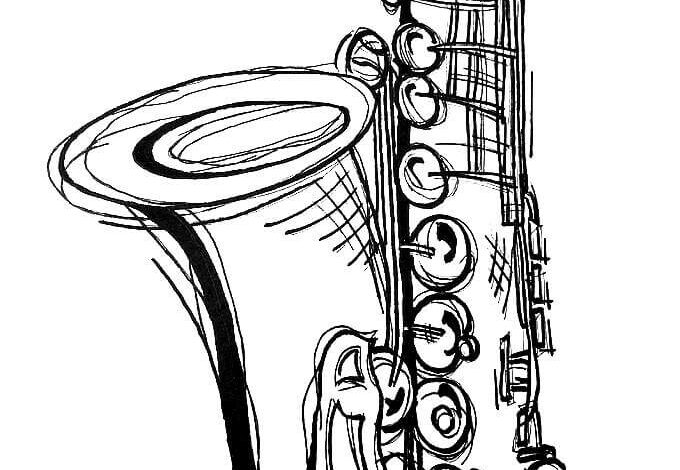 Saxophone Coloring Page