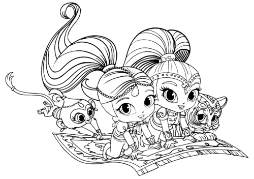 Shimmer And Shine Coloring Page
