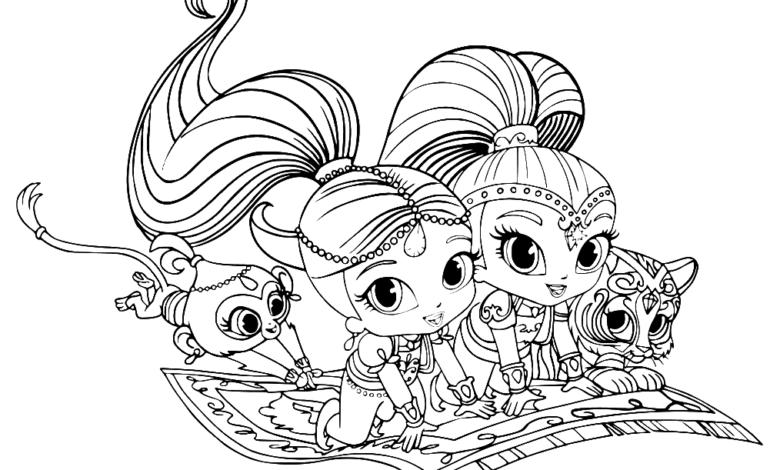 Shimmer And Shine Coloring Page
