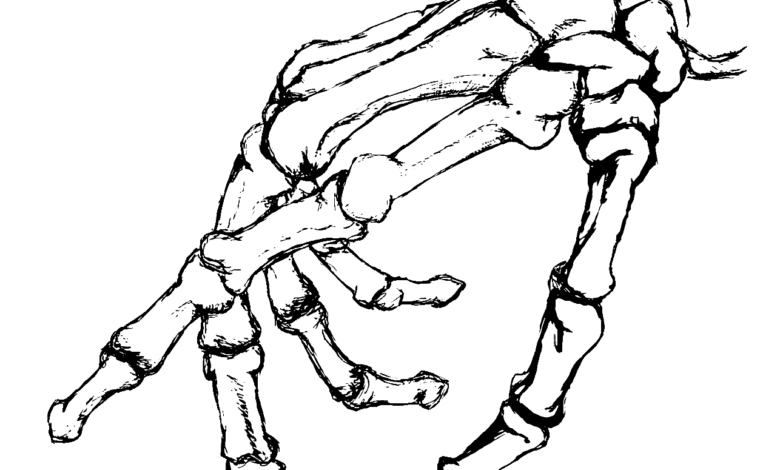 Skeleton Hand Coloring Page