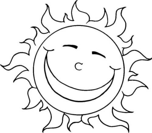Smile Sun Coloring Page