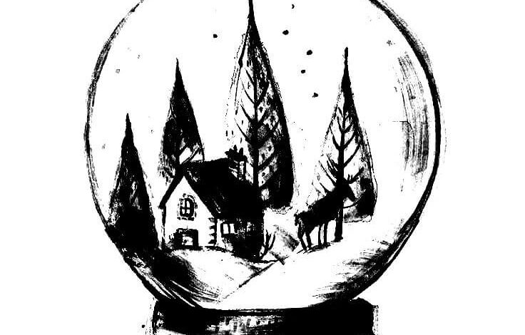 Snow Globe Coloring Page