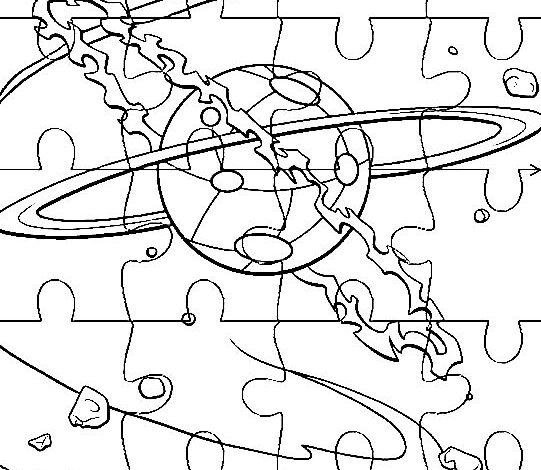 Space Puzzles Coloring Page