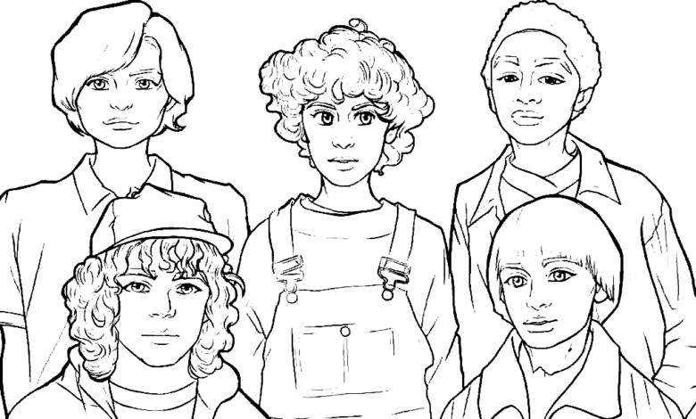 Stranger Things Coloring Page for Girls