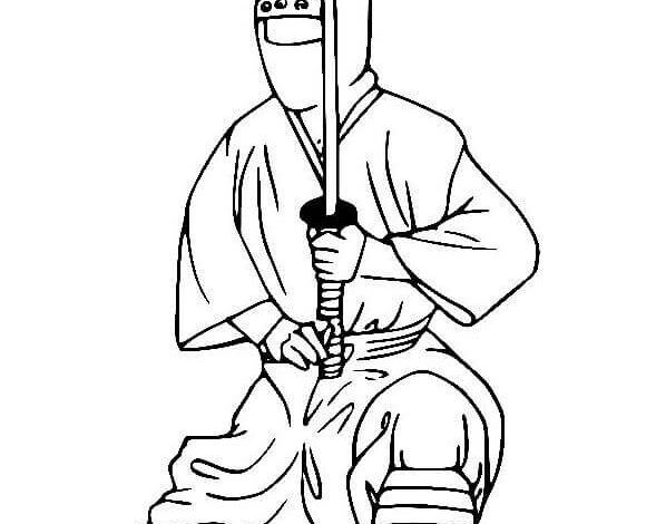 Sword Ninja Coloring Page