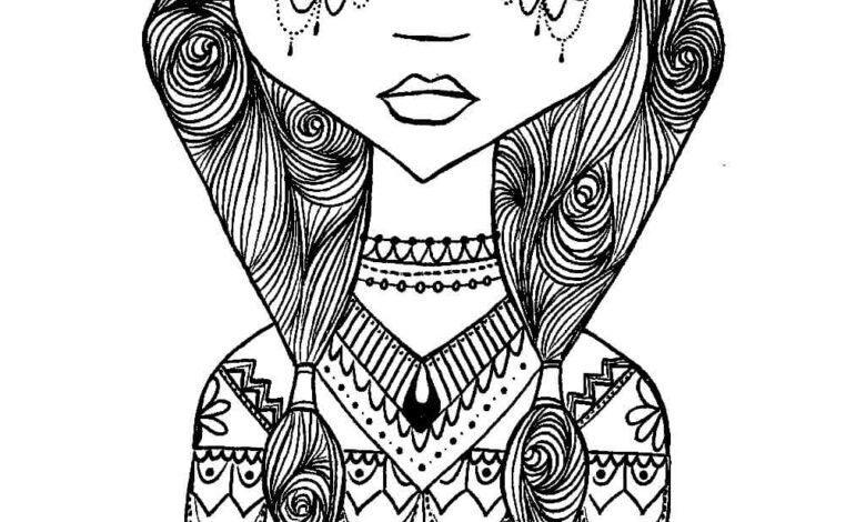 Tiger Lily Girl Coloring Page