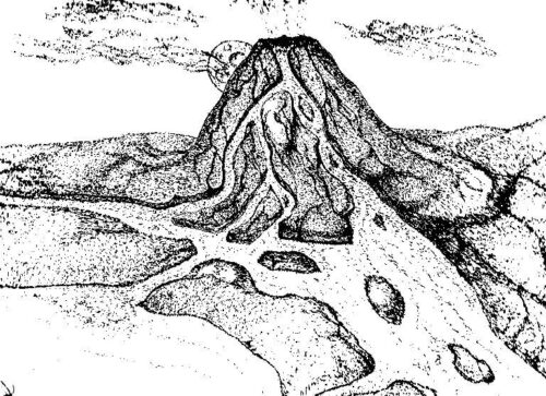 Volcano Coloring Page