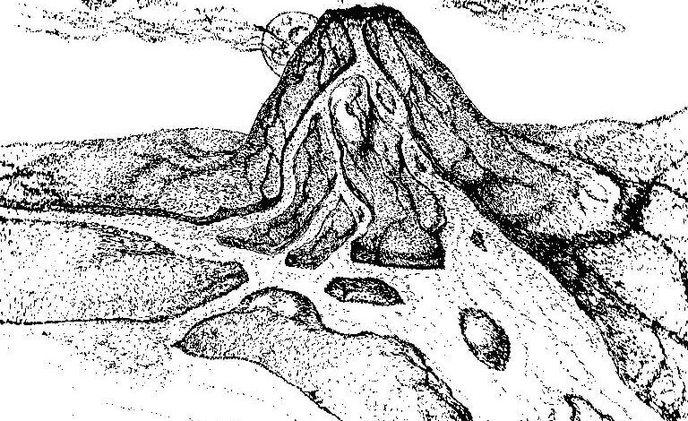 Volcano Coloring Page