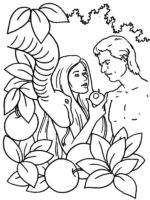 Adam Eve Coloring Page